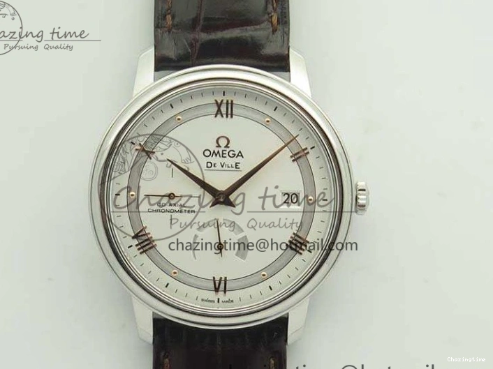 0428 De Ville Prestige Real Power Reserve SS TW 1:1 Best Edition White Dial RG Markers On Leather Strap A Thermal 8089